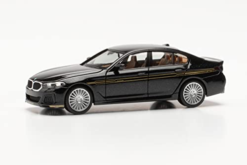 herpa 430951 BMW Modellauto Alpina B5 Limousine, Miniatur im Maßstab 1:87, Sammlerstück, Made in Germany, Modell aus Kunststoff Miniaturmodell, schwarz von herpa