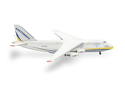 herpa 526777-005 Modellflugzeug Airlines Antonov AN-124 Be Brave Like Okhtyrka Miniatur im Maßstab 1:500, Sammlerstück, Modell ohne Standfuß, Metall Miniaturmodell, Mehrfarbig von herpa