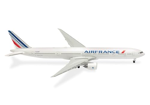 herpa Modellflugzeug Air France Boeing 777-300ER, Miniatur im Maßstab 1:500, Sammlerstück, Modell ohne Standfuß, Metall, Weiß von herpa