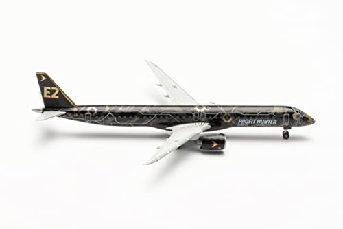 herpa 536370 Modellflugzeug E195-E2 “ Tech Lion” Maßstab 1:500-Modellbau Flugzeug, Flugzeugmodell für Sammler, Miniatur Deko, Flieger ohne Standfuß aus Metall Embraer Miniaturmodell, Mehrfarbig von herpa