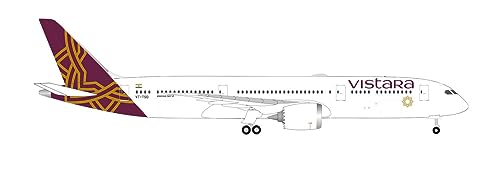 herpa Modellflugzeug Vistara Boeing 787-9 Dreamliner – VT-TSD, Miniatur im Maßstab 1:500, Sammlerstück, Modell ohne Standfuß, Metall von herpa