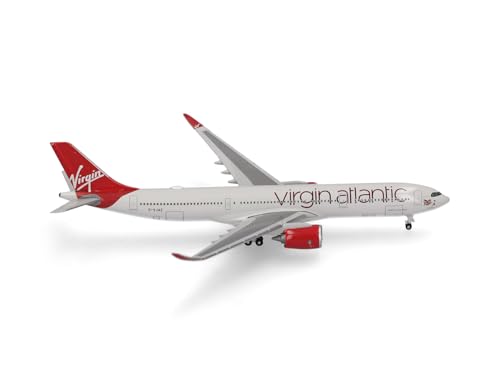 herpa 537223 Modellflugzeug Virgin Atlantic Airbus A330-900neo, Lochborhung, Miniatur im Maßstab 1:500, Sammlerstück, Modell ohne Standfuß, Metall Miniaturmodell, Mehrfarbig von herpa