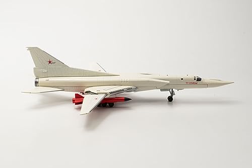 herpa Modellflugzeug Tupolev TU-22M3M Backfire, M3M Prototype – RF-94267, Miniatur im Maßstab 1:200, Sammlerstück, Modell mit Standfuß, Metall von herpa