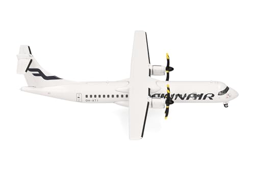 herpa 573306 Modellflugzeug Finnair ATR-72-500 Miniatur im Maßstab 1:200, Sammlerstück, Modell ohne Standfuß, Metall Miniaturmodell, weiß von herpa