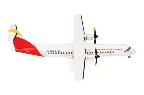 herpa 573313 Modellflugzeug Iberia Regional ATR-72-600 Miniatur im Maßstab 1:200, Sammlerstück, Modell ohne Standfuß, Metall Miniaturmodell, weiß, rot von herpa