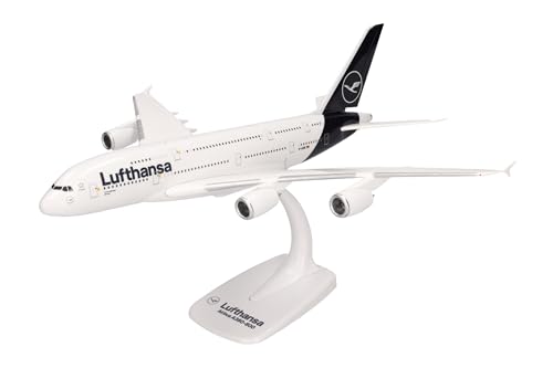 herpa 612319 – Airbus A380, Lufthansa Doppeldecker, Wings, Modell Flugzeug mit Standfuß, Modellbau, Miniaturmodelle, Sammlerstück, Kunststoff, Snap Fit - Maßstab 1:250 von herpa