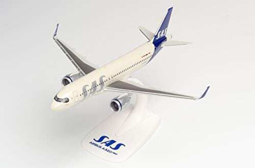 herpa 612708 Snap-Fit Modellflugzeug SAS Scandinavian Airlines Airbus A320 neo – SE-ROX „Roar Viking“, Miniatur im Maßstab 1:200, Sammlerstück, Modell mit Standfuß, Kunststoff, Mehrfarbig von herpa