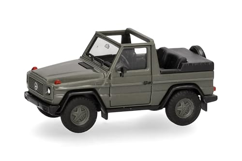 herpa Modellauto Mercedes-Benz G-Klasse (W460) Bundeswehr, Miniatur im Maßstab 1:87, Sammlerstück, Made in Germany, Modell aus Kunststoff von herpa