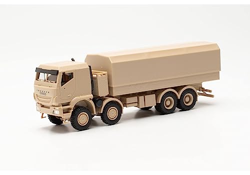 herpa 746984 Iveco Modell Trakker 8x8 geschützter Pritschen-LKW, Miniatur im Maßstab 1:87, Sammlerstück, Made in Germany, Kunststoff Miniaturmodell von herpa