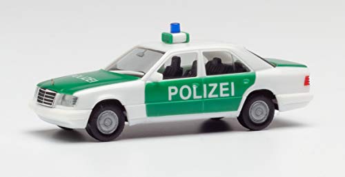 herpa 94122 – Polizei Fahrzeug Oldtimer, Mercedes Benz E-Klasse, Modell Polizeiauto, Cars, Miniaturmodelle, Sammeln, Sammlerstück, Kunststoff - Maßstab 1:87 von herpa