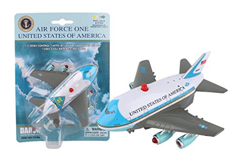 herpa Flugzeug Air Force One Pullback Spielzeugflugzeug zum Aufziehen mit Geräuschen und Lichtern für Junge Kinder, Spielzeug ab 3 Jahre, Flugzeugmodell aus Kunststoff von herpa