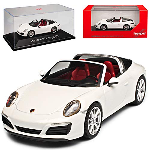 herpa Porsche 911 991 II Targa 4S Cabrio Weiss Modell 2012-2019 Ab Facelift 2015 1/43 Modell Auto von herpa