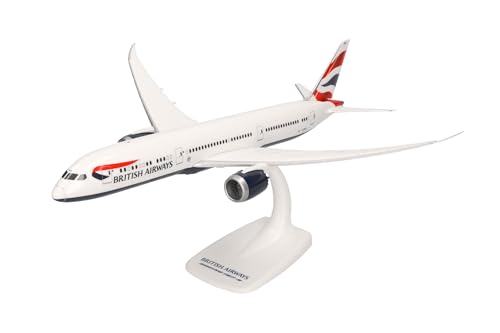 herpa Snap-Fit Modellflugzeug Boeing 787-9 British Airways - Dreamliner, Flugzeug, Miniatur im Maßstab 1:200, Sammlerstück, Modell mit Standfuß, Kunststoff von herpa