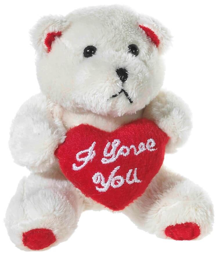 BÄR mit Herz beige " I love you", 10cm, hellbeige von heunec