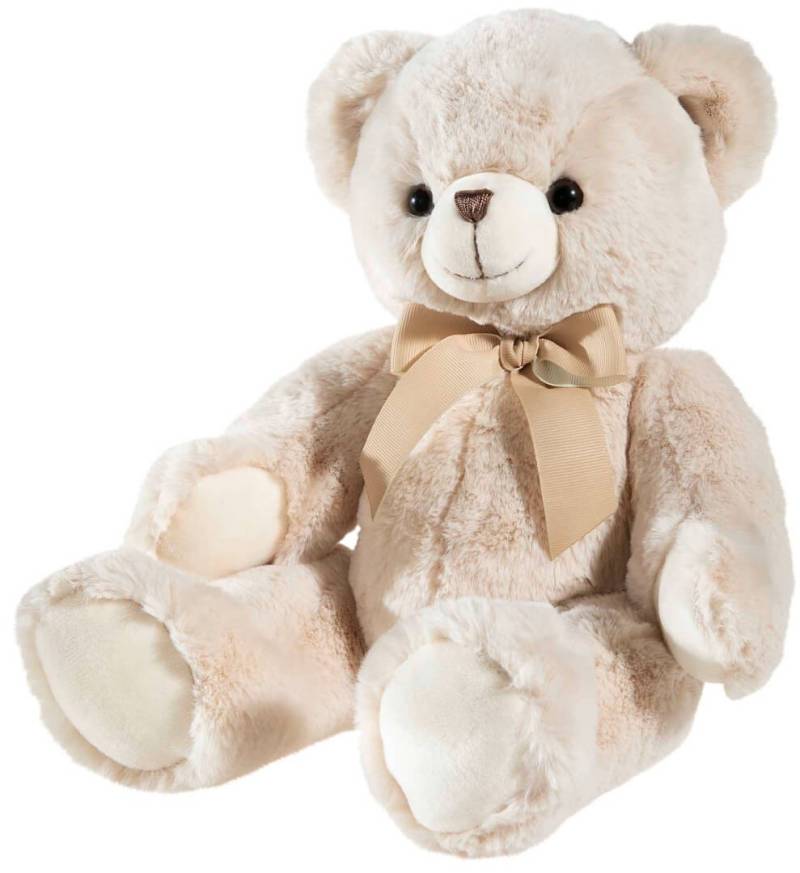 Plüschtier Bär mit Schleife beige, 42cm - Teddy, Plüschbär von heunec