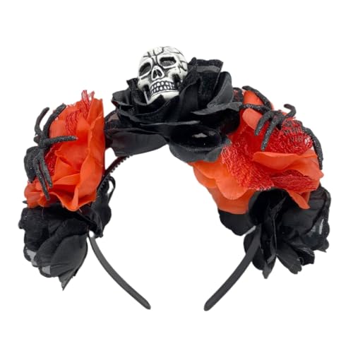 hgnxa Spinnen Schädel Stirnband Halloween Party Cosplay Kostüm Kopfbedeckung Haarschmuck Día de Muertos Kostüm Haarband von hgnxa