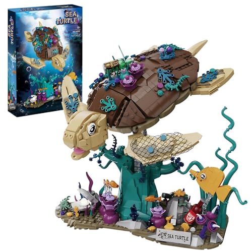 highdar Meeresschildkröte Bausteine Sets, 1271 Klemmbausteine Meerestier Modellbausatz, MOC Konstruktionsspielzeug für Erwachsene und Jugendliche highdar Meeresschildkröte Bausteine Sets, 1271 Klemmbausteine Meerestier Modellbausatz, MOC Konstruktionsspielzeug für Erwachsene und Jugendliche von highdar