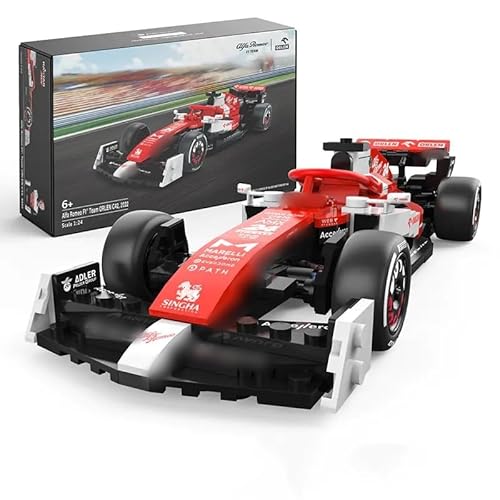 Technik Rennwagen Bausteine Formula F1 Bausatz, 340 Klemmbausteine 1:24 Technik Racing Auto für Alfa Romeo F1 C42 Block Car, MOC Car Modellauto Spielzeug Erwachsene Kinder von highdar