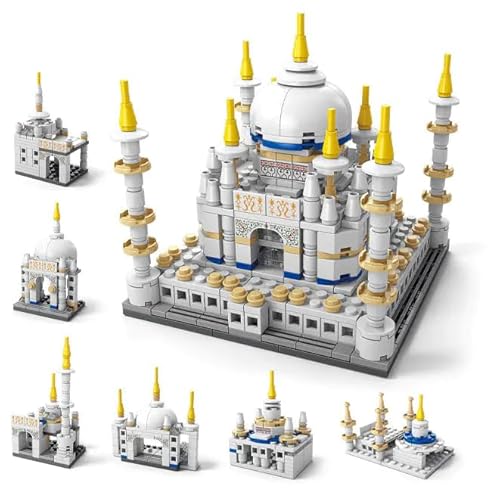 highdar Taj Mahal Bausteine Bausatz, 510 Klemmbausteine Weltberühmtes Gebäude Spielzeug, Micro Bricks Modular Landmark Architekture Modellbausatz, Konstruktionsspielzeug für Kinder und Erwachsene von highdar