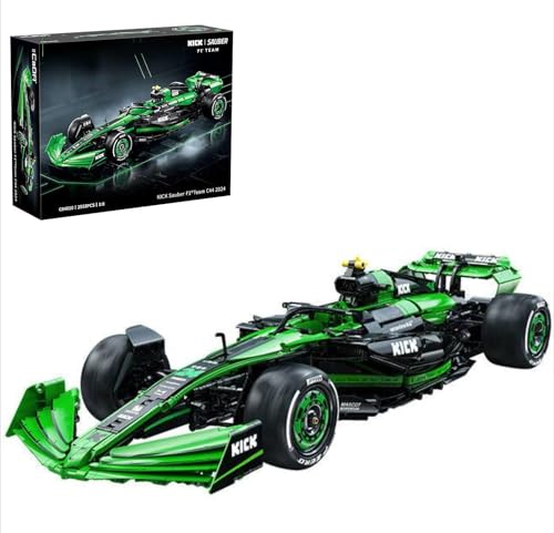 highdar Technik F1 Auto für Kick Sauber F1 Team C44 2024 Rennauto, 2553 Klemmbausteine 1:8 Groß F1 Auto Modellbausatz, F1 Auto MOC Bausatz Geschenke für Kinder und Erwachsene von highdar