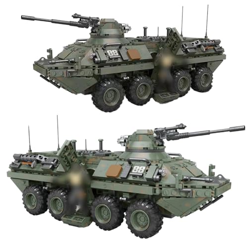 highdar Technik Panzer Bausatz, 1512 Klemmbausteine Militärpanzer Gepanzerte Armeefahrzeuge mit Actionfiguren Bausteinset, MOC IFV Panzerkampfwagen Konstruktionsspielzeug für Kinder und Militärfans von highdar