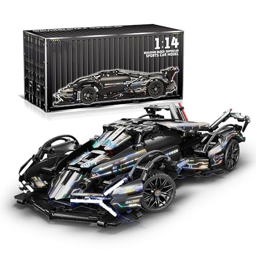 highdar Technik Sportwagen Bausteine Sets, 1148 Teile 1:14 STEM Supersportwagen Modellbausatz, MOC Klemmbausteine Konstruktionsspielzeug, Rennwagen für Erfahrene Baustein-Enthusiasten von highdar