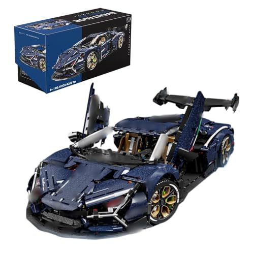 highdar Technik Sportwagen Bausteine Sets, 4260 Teile 1:8 STEM Supersportwagen Modellbausatz, MOC Klemmbausteine Konstruktionsspielzeug, Rennwagen für Erfahrene Baustein Enthusiasten (10724) von highdar