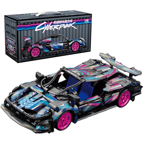 highdar Technik Sportwagen Bausteine Sets, 540 Teile 1:18 STEM Supersportwagen Modellbausatz, MOC Klemmbausteine Konstruktionsspielzeug, Rennwagen für Erfahrene Baustein Enthusiasten von highdar