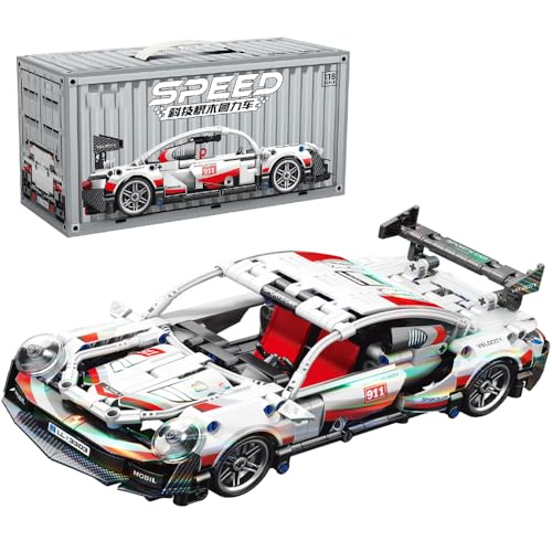 highdar Technik Sportwagen Bausteine Sets, 540 Teile 1:18 STEM Supersportwagen Modellbausatz,MOC Klemmbausteine Konstruktionsspielzeug,Rennwagen für Erfahrene Baustein Enthusiasten von highdar