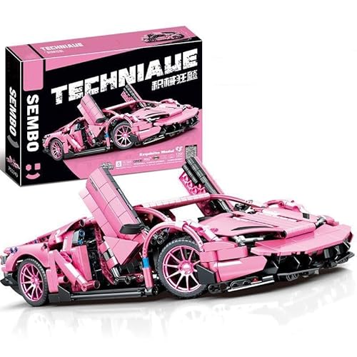 highdar Technik Sportwagen Bausteine Sets Lambor Centenario, 1296 Klemmbausteine 1:14 STEM Supersportwagen Modellbausatz, MOC Konstruktionsspielzeug Rennwagen für Erfahrene Baustein Enthusiasten von highdar