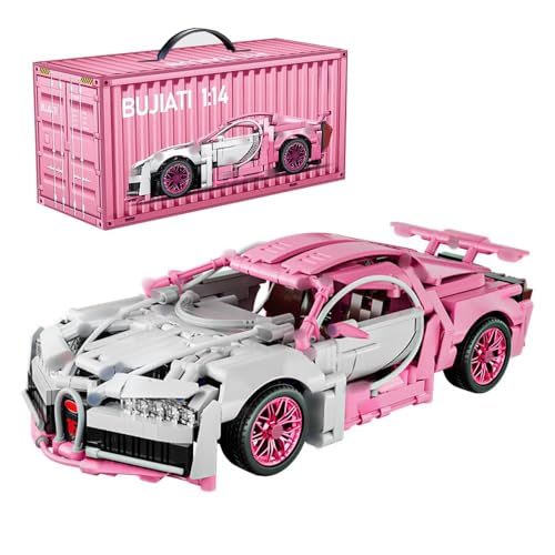 highdar Technik Sportwagen Bausteine Sets für Bugatti, 1043 Klemmbausteine 1:14 STEM Supersportwagen Modellbausatz, MOC Konstruktionsspielzeug Rennwagen für Erfahrene Baustein Enthusiasten von highdar