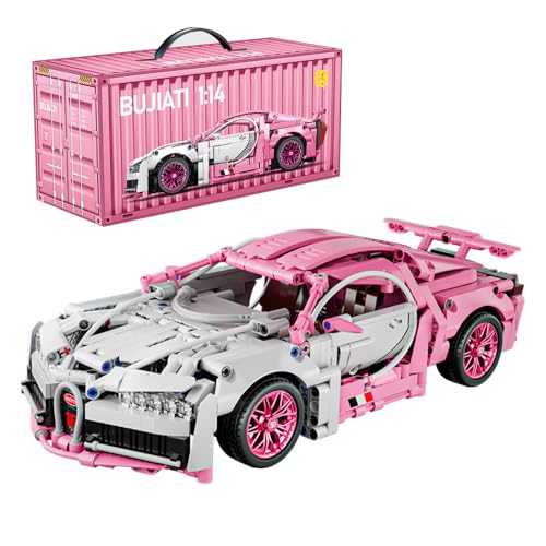 highdar Technik Sportwagen Bausteine Sets für Bugatti, 1043 Klemmbausteine 1:14 STEM Supersportwagen Modellbausatz, MOC Konstruktionsspielzeug Rennwagen für Erfahrene Baustein Enthusiasten von highdar