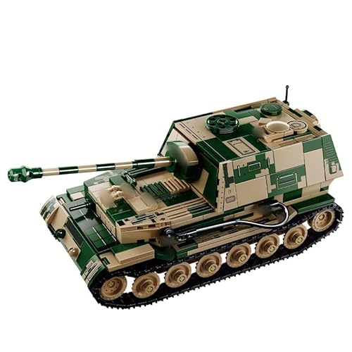 highdar Technik Tank Bausteine für Elephant Tank Destroyer, 826 Klemmbausteine WW2 Armee Tank Spielzeug Modellbausatz, Konstruktionsspielzeug Geschenk für Jungen Kinder und Jugendliche von highdar