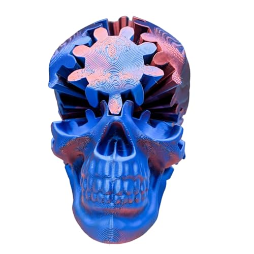 3D Gearhead Skull Fidget Toys – Rotierender Skull Gear Ball Spielzeug Zum Stressabbau | 3D-gedrucktes Fidget-Spielzeug Mit Wirbelndem Gearhead-Schädel | Gear Skull Cube Fidget Ball Für Kinder von higyee