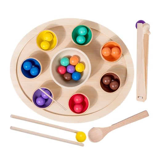 Farbsortierspielzeug aus Holz, Farbsortierkugeln aus Holz, Lernspiel zur Farbanpassung für Kinder, Niedliches Lernspielzeug, Farbklassifizierungsspielzeug für Kinder zur Verbesserung der von higyee