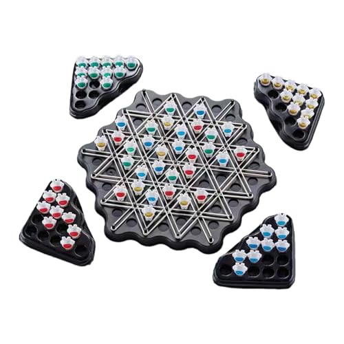 Geometrisches Schachspiel - Kettendreieck Schachspiel | Lustiges Triggle Gummi Brettspiel Kettenschachspiel | Geometrisches Triggle Brettspiel Puzzlespiel Spielzeug Für Reisen, Camping von higyee