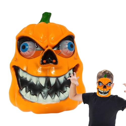 Halloween-Gesichtsbedeckung für Kinder, Kürbiskopfbedeckung - Innovative realistische Gesichtsbedeckung Maskerade-Gesichtsbedeckung - Neuartige Halloween-Kostüm-Requisiten, Halloween-Zubehör von higyee