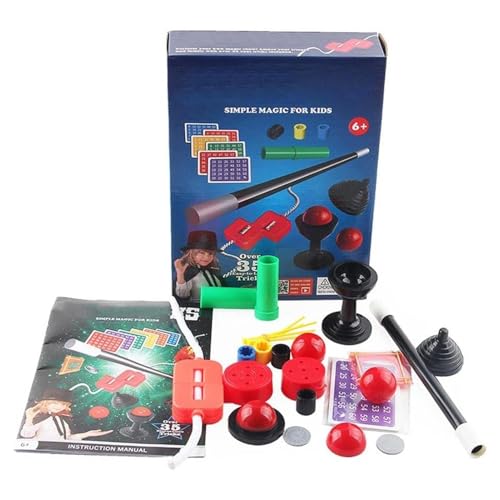 Kinder Zaubertricks Set – Pädagogisches Zauberspielzeug Set Für Kinder | Lustiges Zauberset Für Kinder Zaubertricks Requisiten Zubehör Mit Anleitung | Praktisches Zauberer Set Für Kinder von higyee