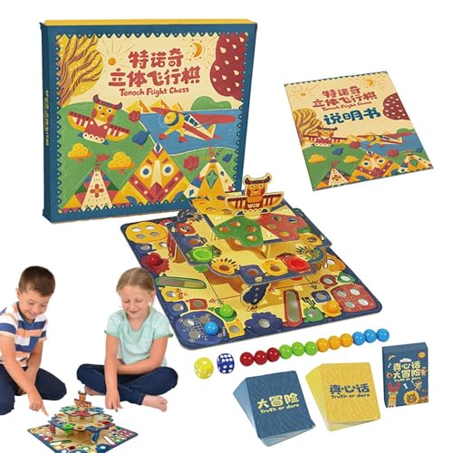 Party-Brettspiel, Kinderspielzeug-Brettspiele - 3D-Flugschach, fliegendes Schachspiel - Klassisches Strategie-Familienspiel, Kinder-Puzzle-Schach für, Mädchen, Teenager, Kinder, Erwachsene von higyee