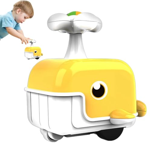 Press and Go Auto für Kleinkinder,Rutschauto für Kleinkinder | Cartoon-Wal-Kinderspielauto,Frühes Lernspielzeug, reibungsbetriebenes Fahrzeug, Rückzieh-Action-Auto für Kinder, Mädchen von higyee