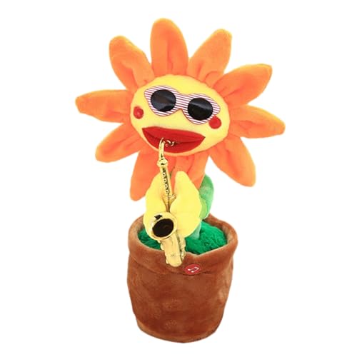 Tanzendes Sonnenblumenspielzeug, singende Sonnenblume, wiederholt, was Sie sagen, Flower Plush, Partygeschenke, Kissen Geschenke, 200 musikalische Lieder, lustiges Geschenk für Kinder von higyee