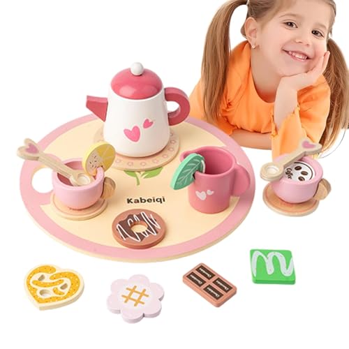 Teeservice für kleine Mädchen, Teeparty-Set für kleine Mädchen - Kinderspieltee-Set, -Teespielzeug mit Tassen, Tellern und Zubehör zum Geburtstag von higyee