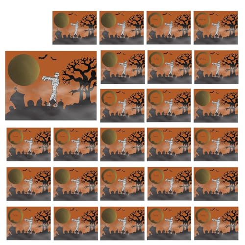 higyee 26 Stück Halloween Rubbelspielkarten – Rubbelkarten Set Für Halloween | Aktivitätsbelohnungskarten Für Halloween Spiele | Halloween-Partyzubehör Für Die Geschäftsförderung (C) von higyee