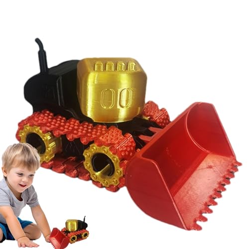 higyee Bulldozer-Spielzeug für Kinder,Bulldozer-Konstruktionsspielzeug, 3D-Druck Bulldozer-Form Ornament Spielzeugfahrzeug beweglich, Sammelbare Frontlader-LKW-Figuren für Schlafzimmer, Wohnzimmer, von higyee