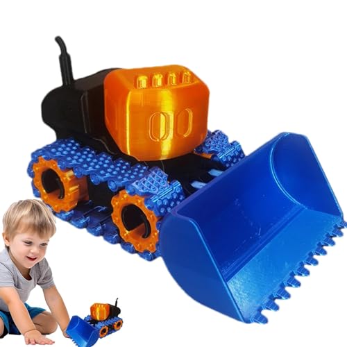 higyee Bulldozer-Spielzeug für Kinder,Bulldozer-Konstruktionsspielzeug | 3D-Druck Bulldozer-Form Ornament Spielzeugfahrzeug beweglich,Erwachsene Sammlerstücke Radlader-Spielzeug für alle Altersgruppen von higyee