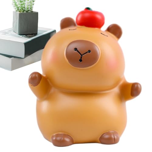 higyee Capybara-Figur, Capybara-Statue | Winzige Capybara-Figuren | Niedliche Cartoon-Tiere aus Kunstharz, Miniatur-Capybara-Gartenzubehör für Schreibtisch, Tisch von higyee