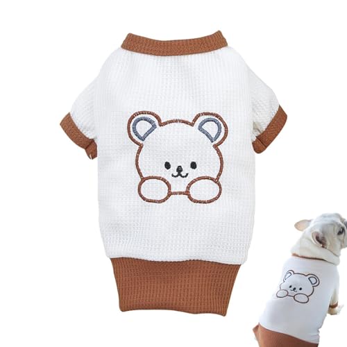 higyee Hunde- und Katzenkleidung,Hund, mittlerer Hund, Kleidung, Katzenrock, T-Shirt | Weiches Weste-Kleid für Haustiere mit Bärenmuster, Welpenkleid, Chihuahua-Yorkie-T-Shirt-Kostüm von higyee