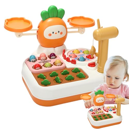 higyee Karottenernte-Spiel, Karottenspielzeug | Whack Mole Balance Scale Spielzeug,Buntes, pädagogisches, multifunktionales Kleinkind-Memory-Spiel für Jungen, Mädchen, Kinder von higyee