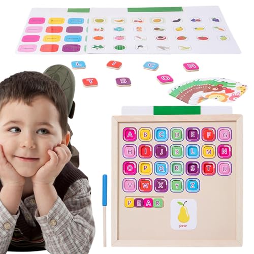 Lern-ABC-Puzzle aus Holz | Magnetisches Alphabet-Puzzle -Spielzeug - Tragbares Feinmotorik-Kleinkind-Vorschulspiel, Spielzeug für Kinder von higyee