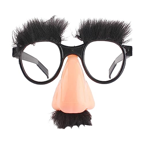 higyee Lustige Brille Mit Großer Nase – Halloween-Verkleidungsbrille Mit Nase | Lustige Verkleidungsbrille Mit Großer Nase Und Augenbrauen, Schnurrbart Für Halloween- -Kostü (1/3/5 Stück) von higyee